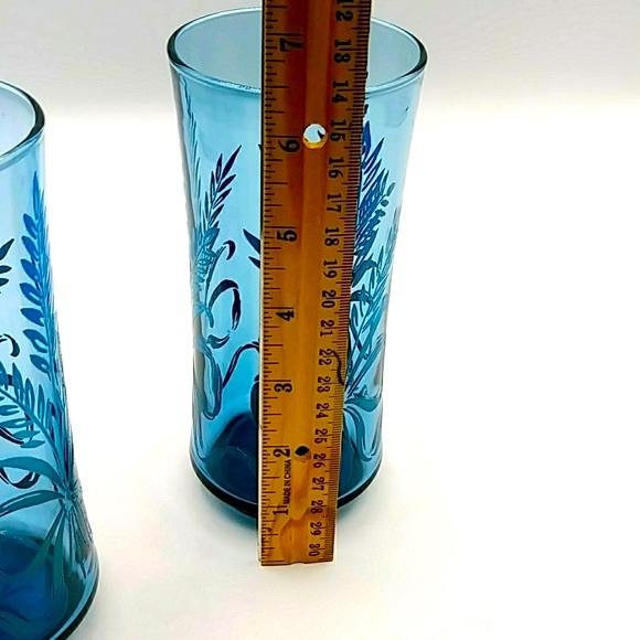 🦋HP! 2 Large Libbey Blue Bolero Wheat 6.5" Glasses. - Picture 7 of 7